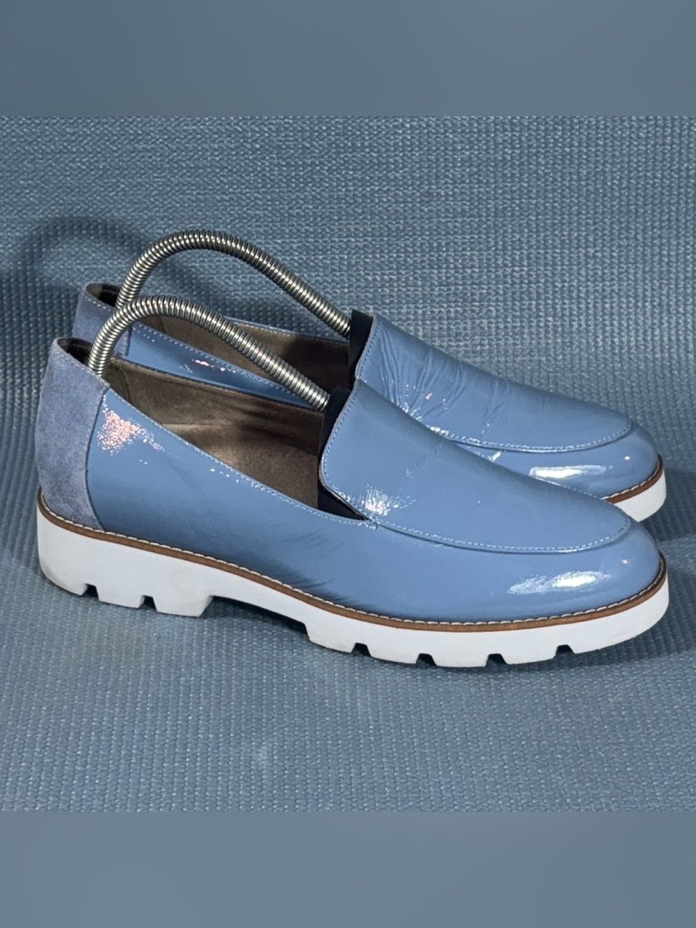 Vionic Women's Kensley Blue Shadow Leather Loafers Shoes H9623L2403 Size 9